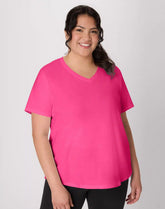 Hanes Just My Size Cotton Jersey Short Sleeve V-Neck T-Shirt (Plus Size)