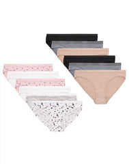 Hanes Girls’ Underwear Bikini, 12-Pack, Cotton Stretch