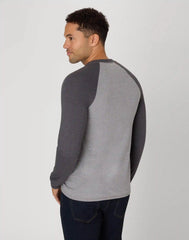 Hanes Beefy-T Men's Long Sleeve Colorblock Henley