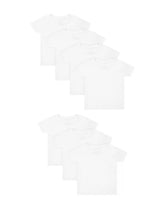 Hanes Toddler Boys' White Crewneck T Shirts Pack, 7-Pack, Cotton Tees