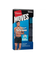 Hanes Ultimate® Moves® Men's Underwear Boxer Briefs Pack – 3-Pack – X-Temp™ Performance Quick-Dry Stretch