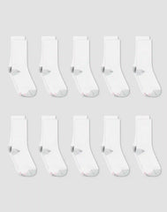 Hanes Women's Crew Socks Pack - 10-Pack - Cushioned - Moisture-Wicking - Shoe Sizes 8-12