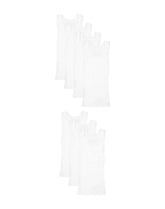 Hanes Toddler Boys' White Tank Tops Pack, 7-Pack, Moisture Wicking, Soft Cotton Kids' Undershirts