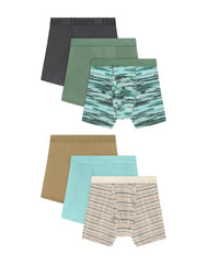 Hanes Originals SuperSoft Boys' Underwear Boxer Brief Pack, 6-Pack, Moisture Wicking, Multi-Pack