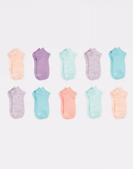 Hanes Comfort Soft Girls' No Show Socks, 10-Pairs