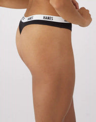 Hanes Soft & Breathable Women’s Ribbed Cotton Thong Underwear, 3-Pack