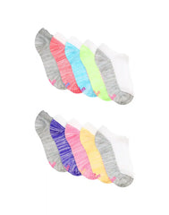 Hanes Moves Girl's No-Show Socks Pack, 10-Pack, X-TEMP™ Moisture-Wicking