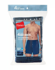 Hanes Ultimate Underwear Boxers Pack - 4-Pack - ComfortSoft Cotton Knit Boxers - Moisture-Wicking