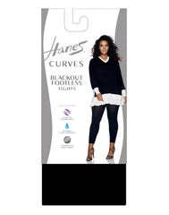 Hanes Curves Blackout Footless Tights (Plus Size)