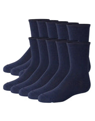 Hanes Girls' Uniform Crew Socks Pack, 10-Pack, Soft Feel, EZ Sort Matching, School Socks