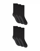 Hanes Double Tough Men's Crew Socks, Comfort Top, Shoe Sizes 12-14, 6-Pairs