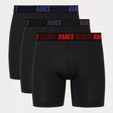 Hanes Moves Total Support Pouch Men’s Boxer Brief Underwear, 3 Pairs, Black, 6"