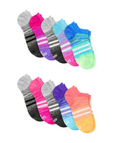 Hanes Moves Girls' No-Show Socks Pack, 10-Pack, Super Moisture-Wicking, Breathable Mesh Ventilation
