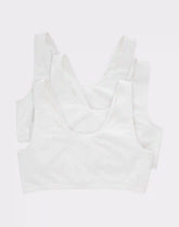 Hanes Women's Cotton Scoopneck Crop Sports Bralette, Low Impact, 3-Pack