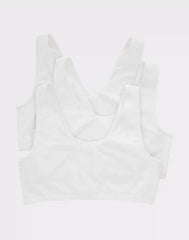Hanes Women's Cotton Scoopneck Crop Sports Bralette, Low Impact, 3-Pack