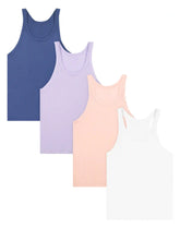 Hanes Originals SuperSoft Girls' Tank Top Pack, 4-Pack, Moisture Wicking