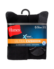 Hanes Ultimate Men's Ultra Cushion Crew Socks, 6-Pairs