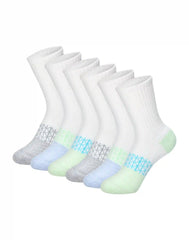 Hanes Absolute Active Girls' Crew Socks Pack, 6-Pack, Cushioned