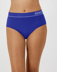 Hanes Originals Women's Seamless Rib Hi-Leg Bikini Underwear, Assorted, 6-Pack