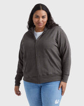 Hanes Just My Size EcoSmart Women's Full-Zip Fleece Hoodie (Plus Size)