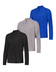 Hanes Cool DRI Men’s Quarter-Zip Pullover, 3-Pack, Moisture-Wicking