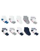 Hanes Infant/Toddler Boys' Ankle Socks, Gripper Foot Bottoms, 10-Pairs