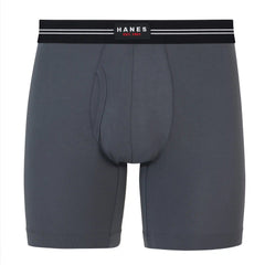 Hanes Perfect Flex Men's Boxer Brief Underwear, Lightweight & Breathable, Grey, 1-Pack