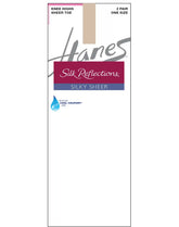 Hanes Silk Reflections Silky Sheer Knee Highs, Sheer Toe, 2-Pairs