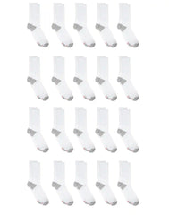 Hanes Men’s Cushioned Crew Socks Pack, 20 Pairs, Lightweight, Moisture Wicking