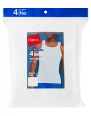 Hanes Big Man Ultimate® ComfortSoft® Men's Undershirts Tanks Pack – 4-Pack – Cool Comfort® Cotton (Big & Tall)