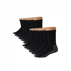 Hanes Work Men's Socks Pack, 12-Pack, Moisture-Wicking Double-Tough Socks