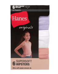 Hanes Originals SuperSoft Underwear Hipsters, 6-Pack, Moisture-Wicking