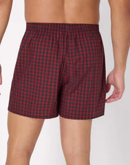 Hanes Originals Ultimate Men's Cotton Stretch Woven Boxer Underwear, Red/Black Plaids, 3-Pack