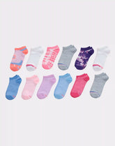 Hanes Girls' No Show Socks, Fashion Pack, 12-Pairs