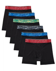 Hanes Boys' Performance Mesh Tween Boxer Briefs Pack, X-Temp, Black, 6-Pack