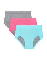 Hanes Confident Nights™ Girls' Overnight Underwear Pack, 3-Pack, Light & Moderate Leaks, Pink/Aqua/Multi