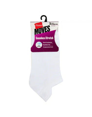 Hanes Moves Women's Seamless Stretch No Show Tab Socks, 3-Pairs