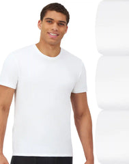Hanes Ultimate® Men's Undershirts Crewneck Pack – 3-Pack – Comfort Fit Stretch Tees – Moisture Wicking