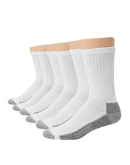 Hanes Double Tough Men's Work Crew Socks, Shoe Sizes 12-14, 6-Pairs
