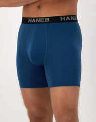 Hanes Ultimate Comfort Flex Fit Total Support Pouch Men's Boxer Brief Underwear, Red/Blue/Black/Grey, 4-Pack