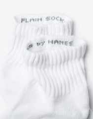 Hanes Unisex Plain White Socks Pack, 6 Pairs, Ankle Socks