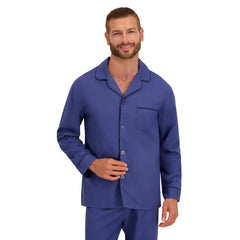 Hanes Men’s Pajama Set, Notch Collar, Woven Cotton Blend