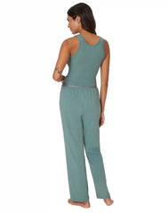 Hanes Comfywear Women's Loungewear Set, 2-Piece SuperSoft Rib Crop Tank & Lounge Pant Set
