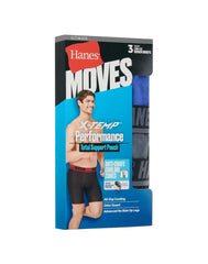 Hanes Ultimate® Moves® Men's Underwear Long Leg Boxer Briefs Pack – 3-Pack – X-Temp™ Total Support Pouch® Performance
