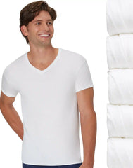 Hanes Ultimate Men's Undershirts Pack - ComfortSoft V-Neck Cotton T-Shirts - Moisture-Wicking