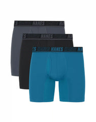 Hanes Ultimate® Moves® Men's Underwear Boxer Briefs Pack – 3-Pack – X-Temp™ Performance Quick-Dry Stretch
