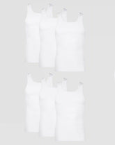 Hanes Men's Cotton Tank Undershirt, Moisture-Wicking, White, 6-Pack