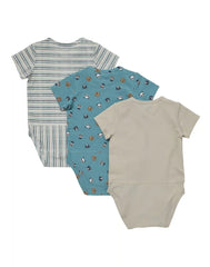 Hanes Pure Comfort Baby Short Sleeve Bodysuits, Organic Cotton, Boys & Girls, 3-Pack