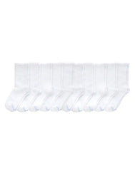 Hanes Girls' Uniform Crew Socks Pack, 10-Pack, Soft Feel, EZ Sort Matching, School Socks