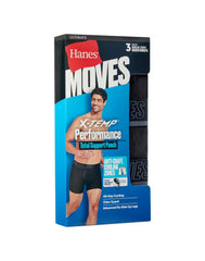 Hanes Ultimate® Moves® Men's Underwear Boxer Briefs Pack – 3-Pack – X-Temp™ – Total Support Pouch® – Odor Guard